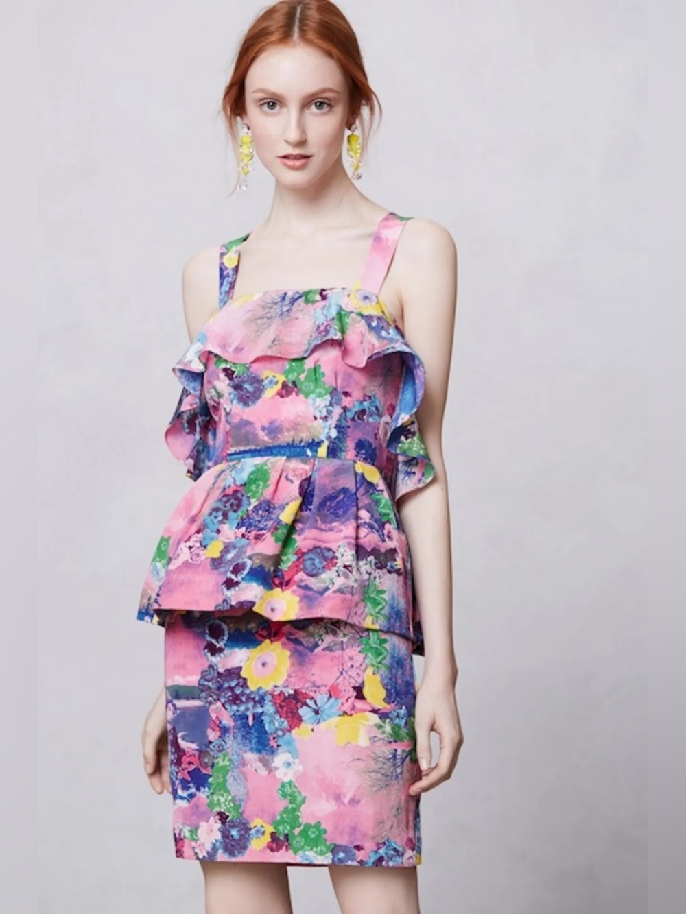 Anthropologie x Peter Som Made in Kind Genevieve Ruffle Dress